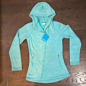 Columbia Pinnacle Slope Full Zip Hoodie Womens Small Teal/Turquoise NWT!